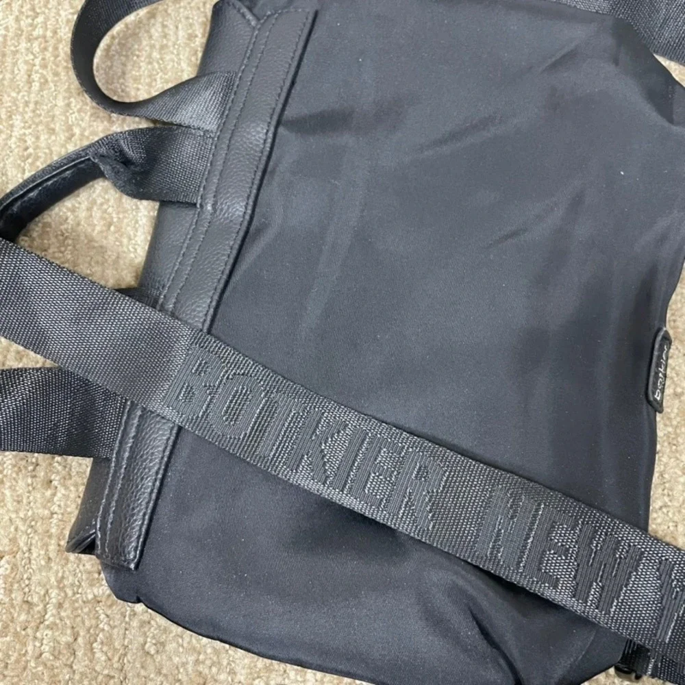Botkier New York‎ Backpack Women Travel Small Black Nylon Leather Trim Logo